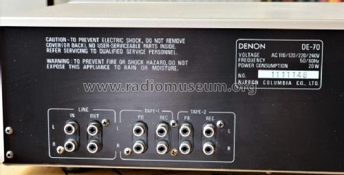 Precision audio component / stereo graphic equalizer DE-70; Denon Marke / brand (ID = 2412724) Verst/Mix