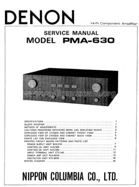 Precision audio component / pre-main amplifier PMA-630; Denon Marke / brand (ID = 1911855) Ampl/Mixer