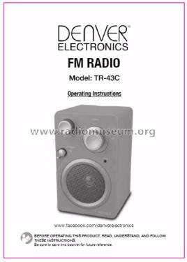 Portable FM Radio TR-43C; Denver Electronics, (ID = 3000482) Radio