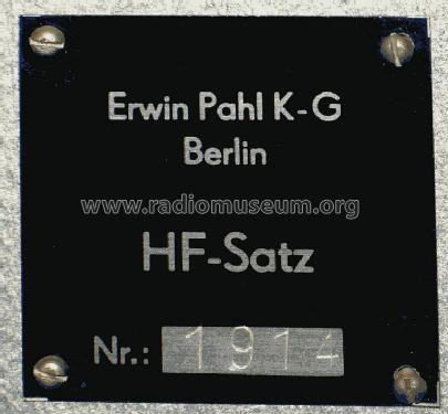 HF-Experimentiersatz ; DEPA Erwin Pahl, (ID = 634720) teaching