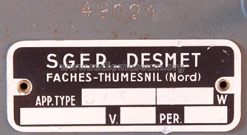 673; Desmet, SGER S.G.E.R (ID = 482528) Radio