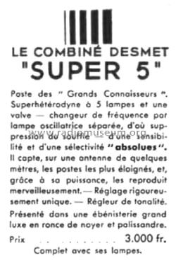 Super 5; Desmet, SGER S.G.E.R (ID = 2672774) Radio