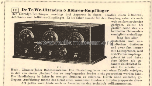 Ultradyn 5 Röhren Empfänger RE55; DeTeWe (ID = 3014611) Radio