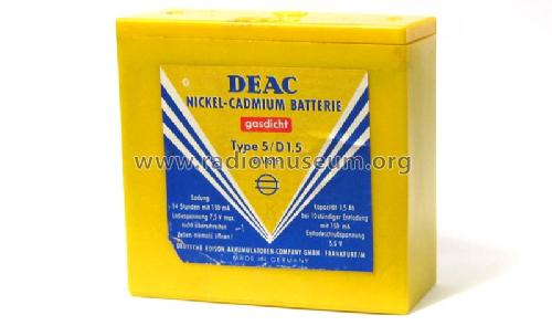 Nickel-Cadmium Batterie 5/D1.5; DEAC, Deutsche (ID = 1558833) Power-S