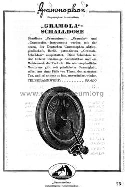 Schalldose Gramola; Deutsche Grammophon- (ID = 3089388) Microphone/PU