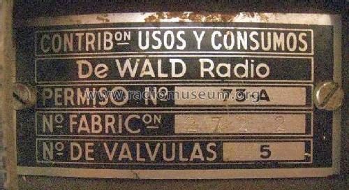 285; de Wald; Barcelona (ID = 1401059) Radio