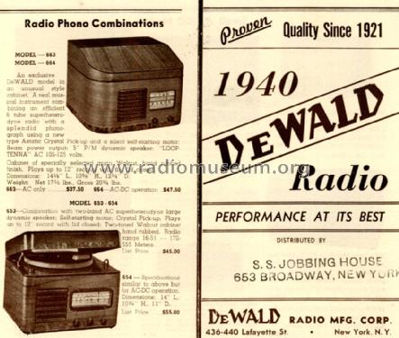 653 ; DeWald Radio Mfg. (ID = 1660061) Radio