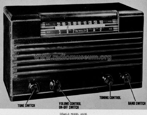 A505 ; DeWald Radio Mfg. (ID = 826468) Radio