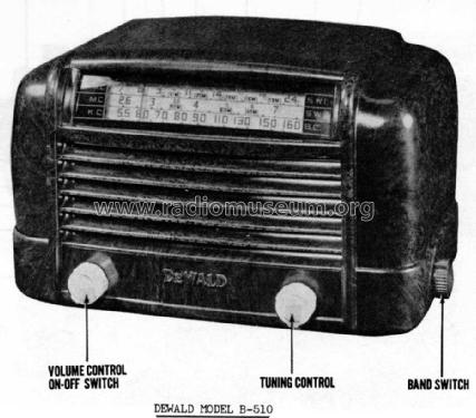 B-510 ; DeWald Radio Mfg. (ID = 951778) Radio