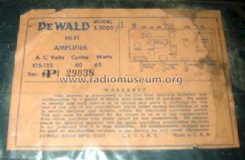 L-5000 'Troubadour' ; DeWald Radio Mfg. (ID = 1389895) Ampl/Mixer