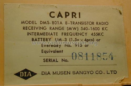 Capri DMS-801A; Dia Musen Sangyo Co. (ID = 980304) Radio