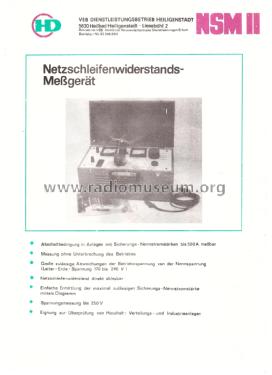 Netzschleifen-Widerstandsmessgerät NSM II; Dienstleistungsbetri (ID = 2041668) Equipment