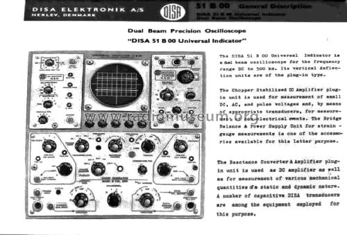 Dual Beam Precision Oscilloscope 51B00 Universal Indicator; Disa Elektronik A/S; (ID = 3039590) Equipment