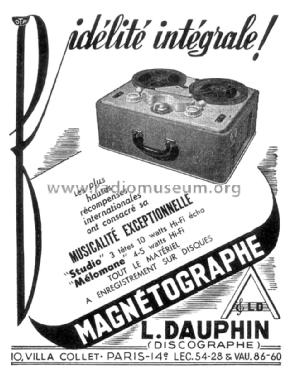 Magnétographe Studio ; Discographe, L. (ID = 1886851) Enrég.-R