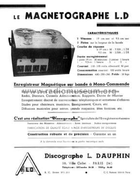Magnétographe LD ; Discographe, L. (ID = 1886854) Sonido-V