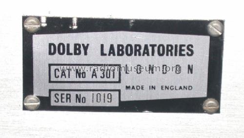 Audio Noise Reduction System A301; Dolby Laboratories; (ID = 1559930) Misc