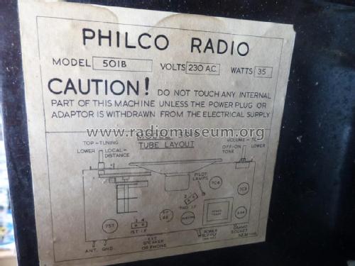 Philco 501B ; Dominion Radio & (ID = 2782889) Radio