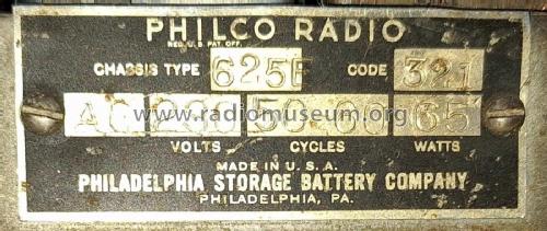 Philco 625E Code 321; Dominion Radio & (ID = 3104951) Radio