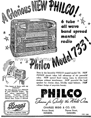 Philco 733; Dominion Radio & (ID = 2757271) Radio