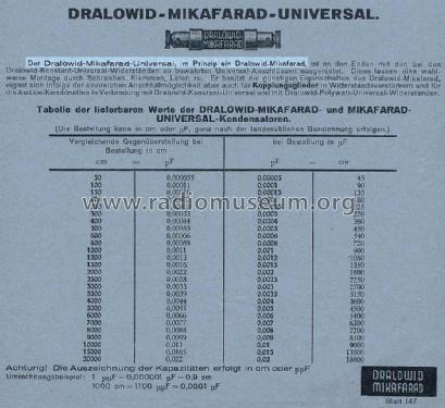 Dralowid-Mikafarad - Stabkondensator ; Dralowid-Werk (ID = 1456013) Radio part