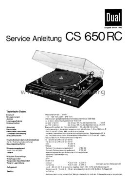 CS 650 RC; Dual, Gebr. (ID = 1891555) R-Player