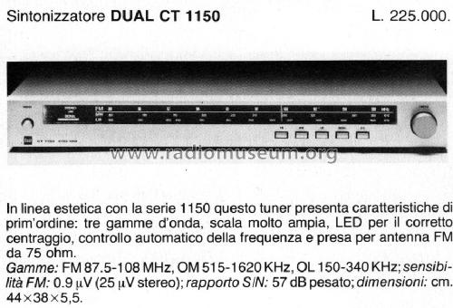 HiFi-Tuner CT 1150; Dual, Gebr. (ID = 902433) Radio