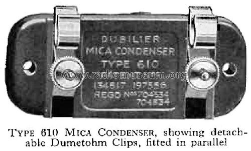 Mica Condenser 610; Dubilier Condenser (ID = 1583915) Radio part