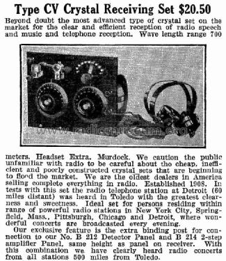 CV Crystal Receiver; Duck Co., J.J. and (ID = 967948) Crystal