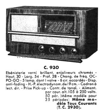 C930; Ducretet -Thomson; (ID = 2651768) Radio