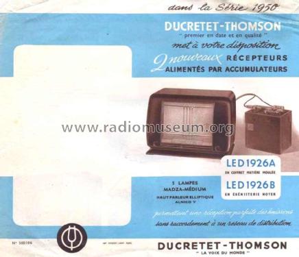 D1926A; Ducretet -Thomson; (ID = 1831738) Radio