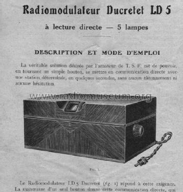 Radiomodulateur LD5; Ducretet -Thomson; (ID = 616241) Radio