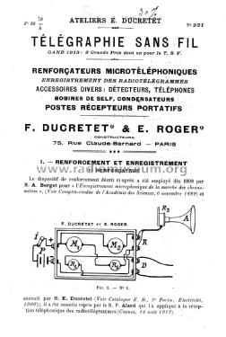 Renforçateur microtéléphonique ; Ducretet -Thomson; (ID = 2222119) Ampl/Mixer