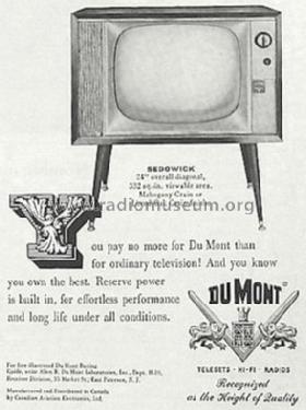 Sedgwick ; DuMont Labs, Allen B (ID = 668421) Television