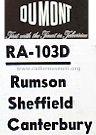 Sheffield RA-103D; DuMont Labs, Allen B (ID = 700056) TV Radio