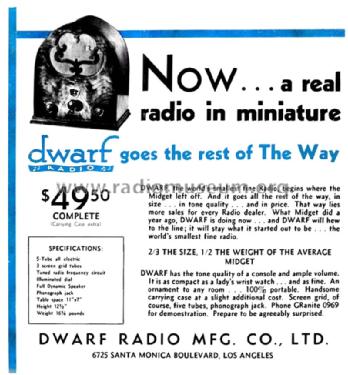 Dwarf ; Dwarf Radio Mfg. Co. (ID = 2685115) Radio