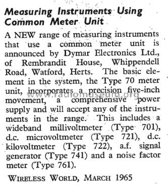 AF Signal Generator Type 741; Dymar Electronics (ID = 2636262) Equipment