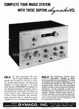 Stereo Preamplifier PAS-3; Dyna Co. Dynaco; (ID = 1631809) Verst/Mix