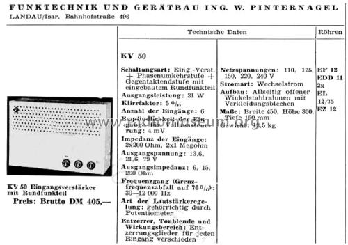 KV50; Dynacord W. (ID = 2964986) Ampl/Mixer