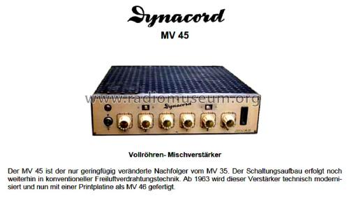 Mischverstärker 45 MV45; Dynacord W. (ID = 2975680) Ampl/Mixer