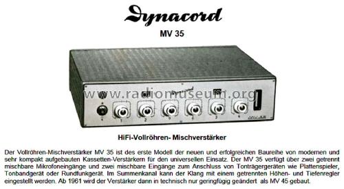 MV35; Dynacord W. (ID = 2975530) Ampl/Mixer