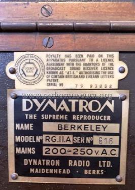 Berkeley RG11A; Dynatron Radio Ltd., (ID = 2724974) Radio