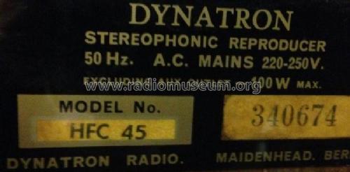 HFC45; Dynatron Radio Ltd., (ID = 1951601) Radio