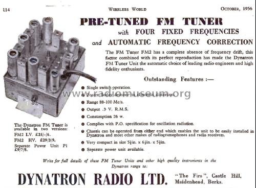 Pre-Tuned FM Tuner FM.2; Dynatron Radio Ltd., (ID = 2986223) Converter