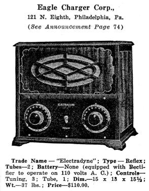 Electradyne Two-Tube ; Eagle Charger Corp.; (ID = 1959012) Radio