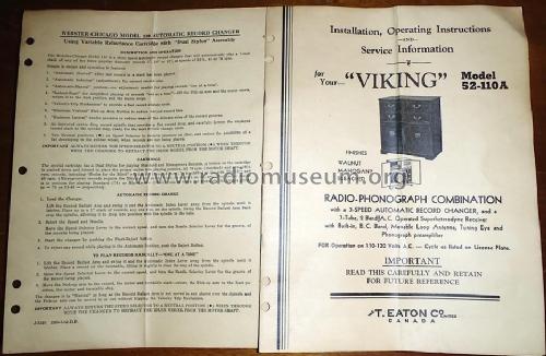 Viking Radiogram 52-110A; Eaton Co. Ltd., The (ID = 1183347) Radio