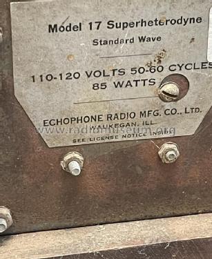 17 ; Echophone Radio, Inc (ID = 2782156) Radio