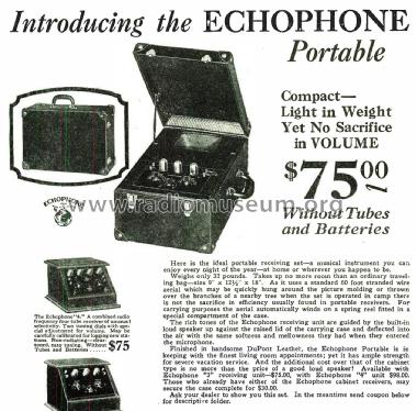 Echophone Portable V-3 Chassis; Echophone Radio, Inc (ID = 1875419) Radio