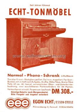 Normal-Phono-Schrank ; Echt, Egon; Essen (ID = 642736) Sonido-V