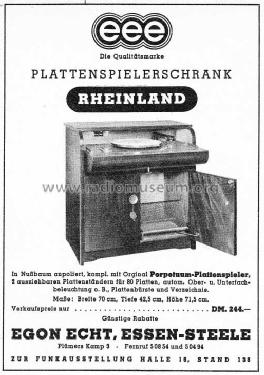 Plattenspielerschrank Rheinland; Echt, Egon; Essen (ID = 1232000) R-Player