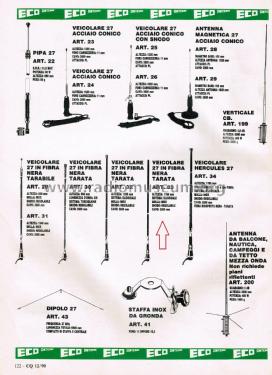 Antenna Veicolare 27 in Fibra Nera Tarata Art. 33; Eco Antenne di (ID = 3108714) Antenna